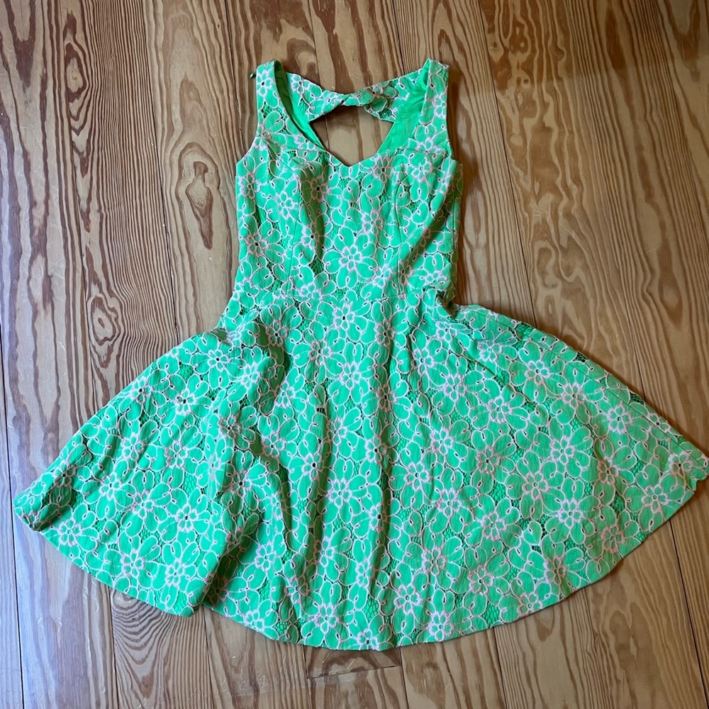 Lilly Pulitzer Green Sleeveless Scoop Neck Sundress